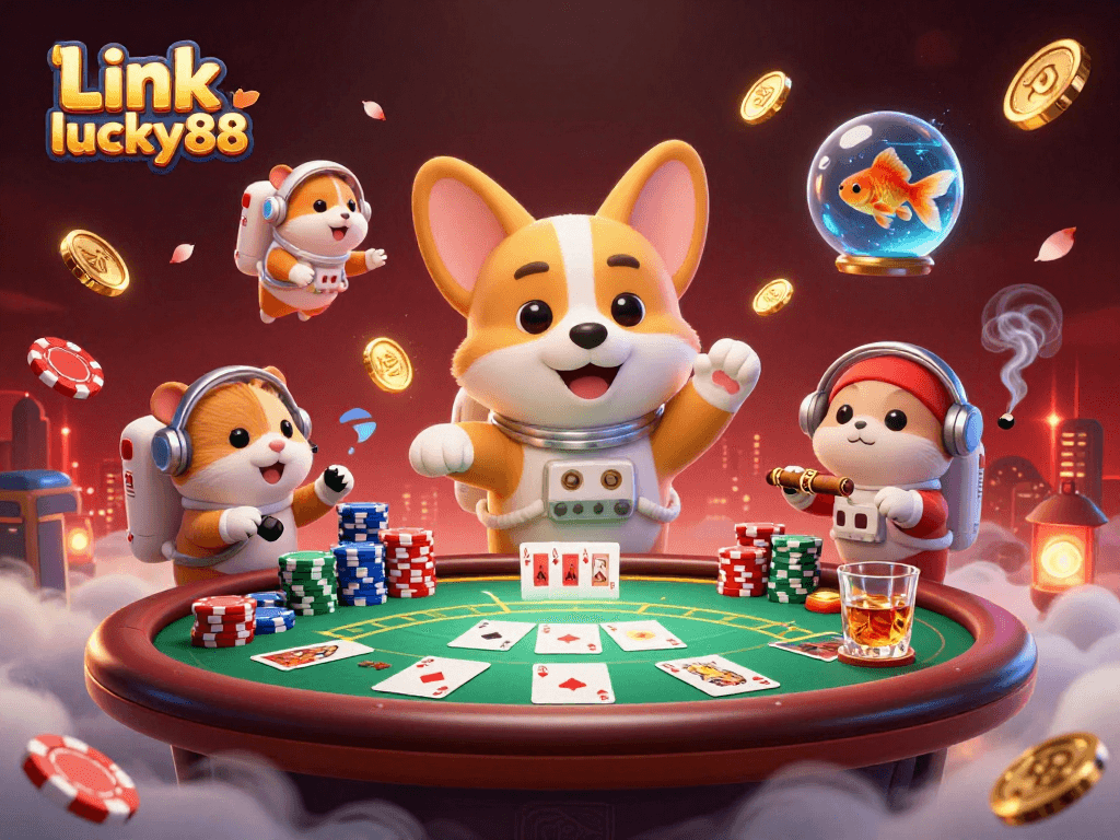 Experience exciting gaming moments with Link lucky88 in a vibrant space station casino.