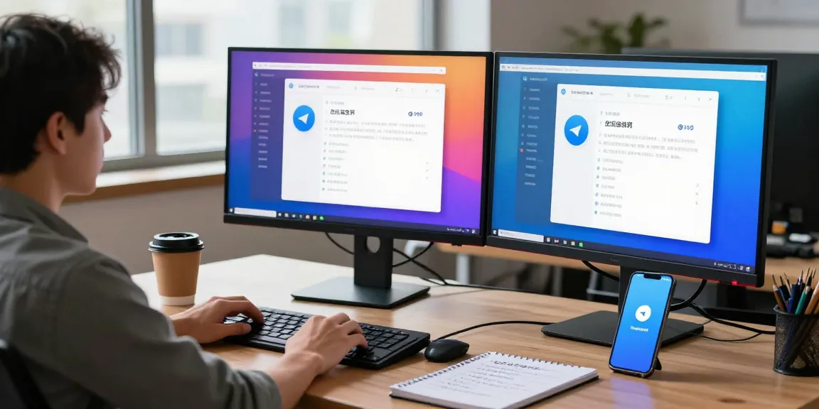 Efficient setup of Telegram Chinese interface on desktop computer with vibrant translations.
