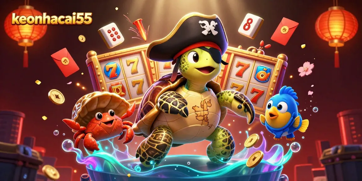 Experience keonhacai55 with a colorful, interactive 3D jackpot scene featuring animated characters and casino elements.